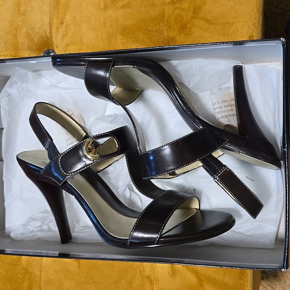 Brown high heels